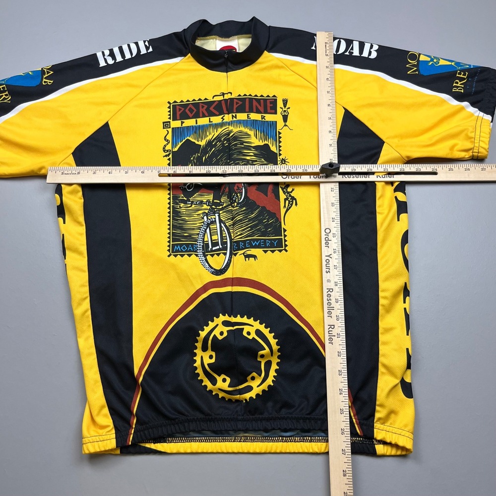 World Jerseys Cycling Jersey Mens XXL Yellow Moab Brewery Porcupine Pilsner Beer - Picture 9 of 12